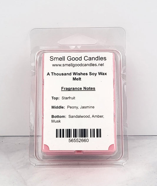 Luxurious soy wax melt with soft, feminine scent profile in cozy home setting