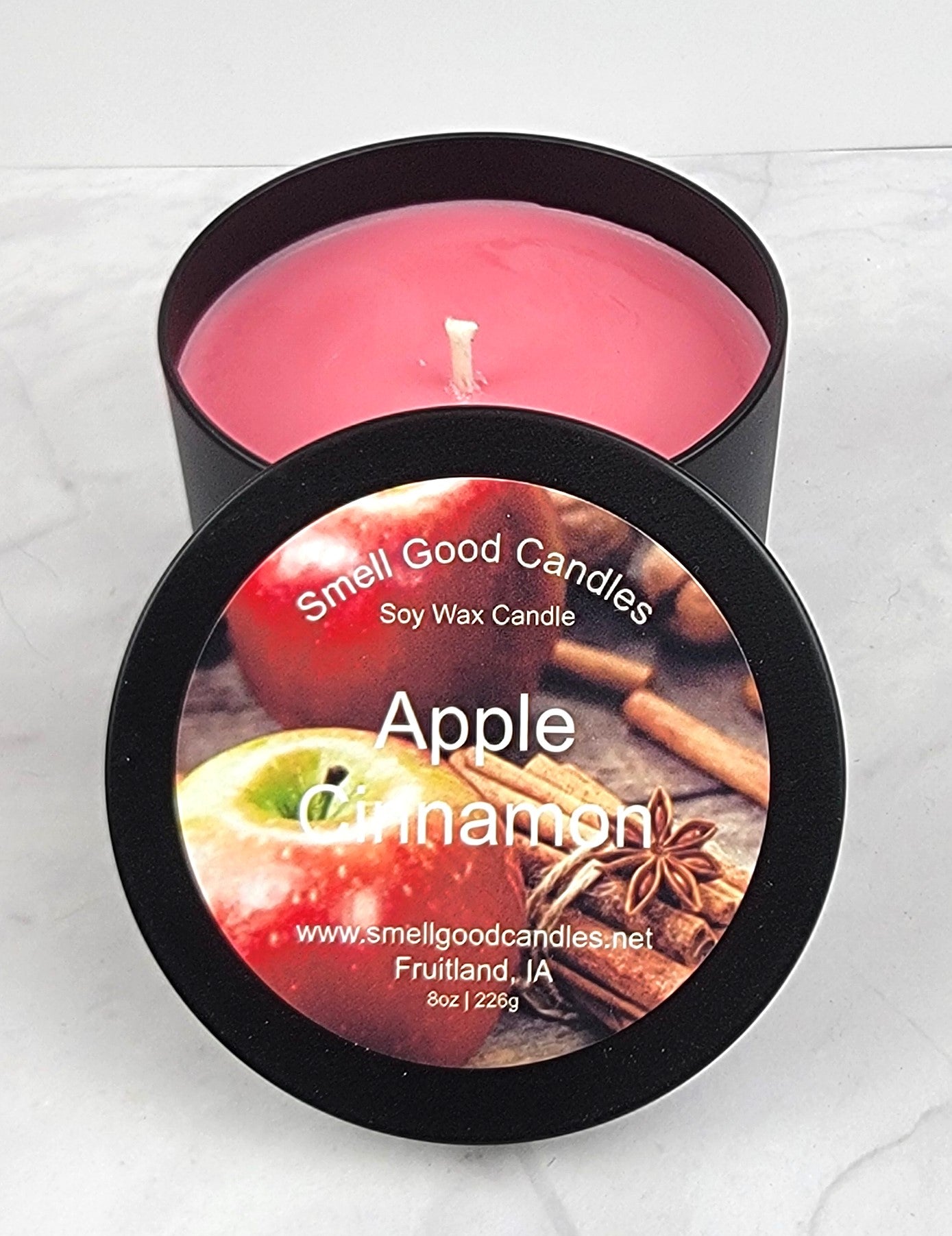 Apple Cinnamon Premium Scented Candle - Cozy Holiday Soy Wax Candle