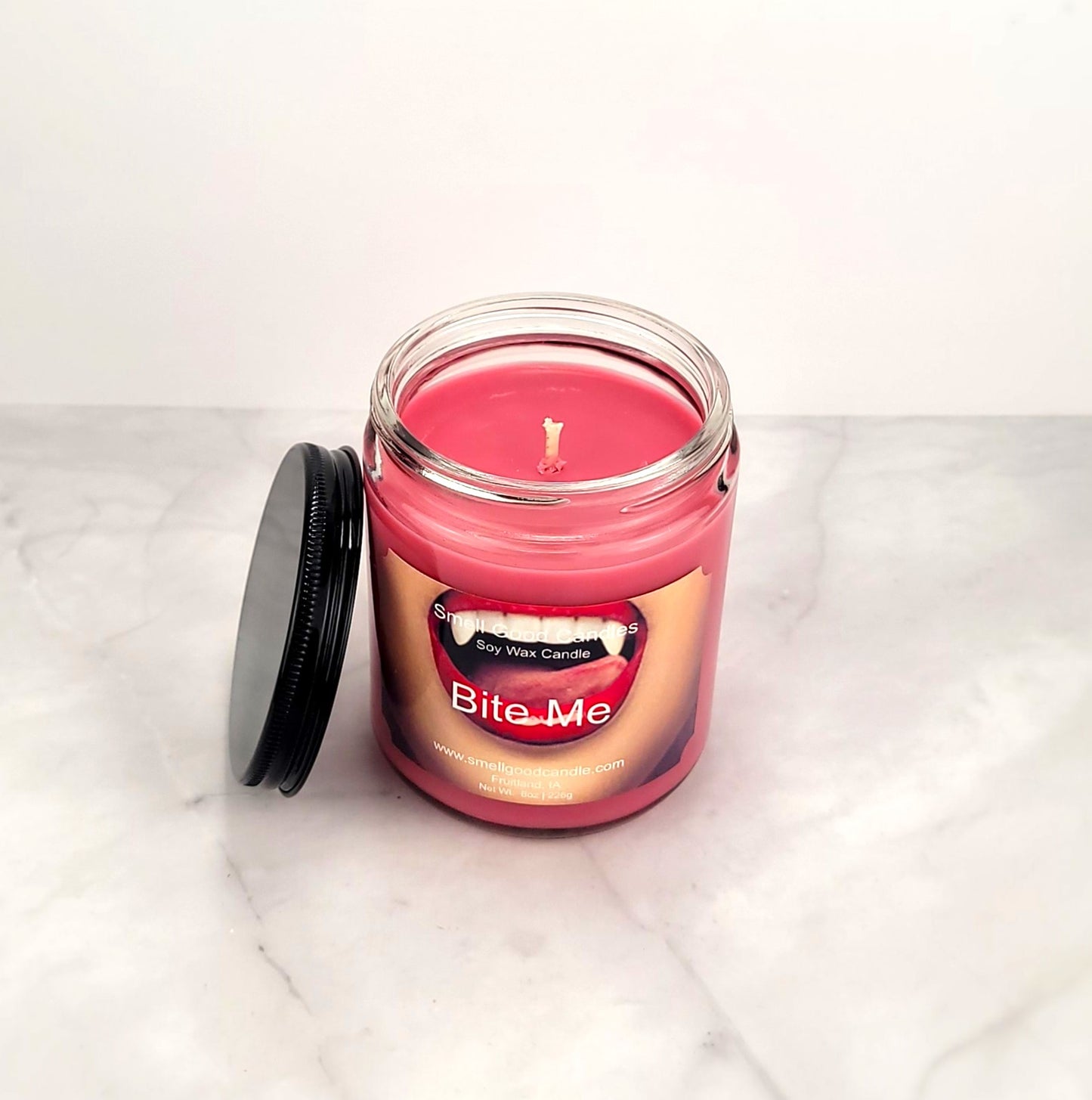 Gothic-themed candle with a daring, fruity fragrance.