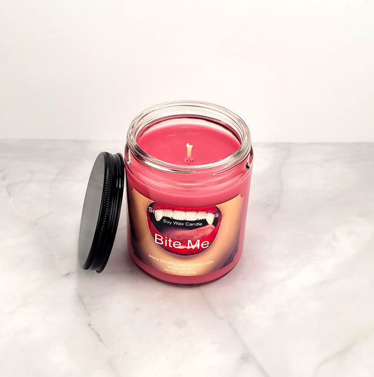 Gothic-themed candle with a daring, fruity fragrance.