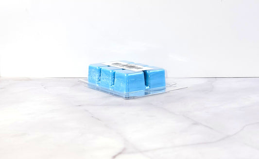 Fruity tropical wax melt with island-inspired decor