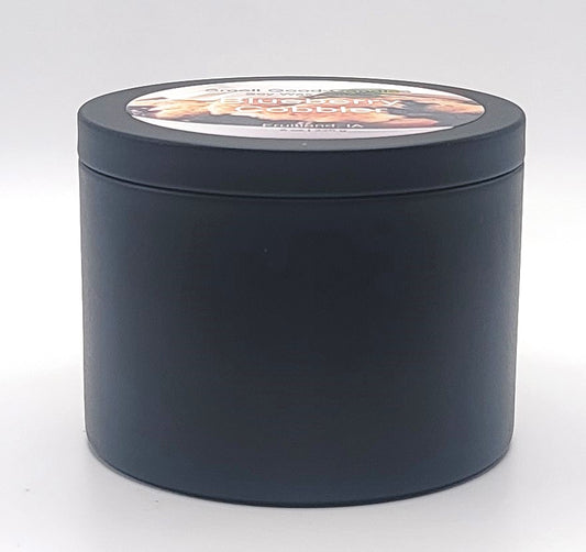 Cozy home fragrance candle inspired by freshly baked blueberry cobbler.
