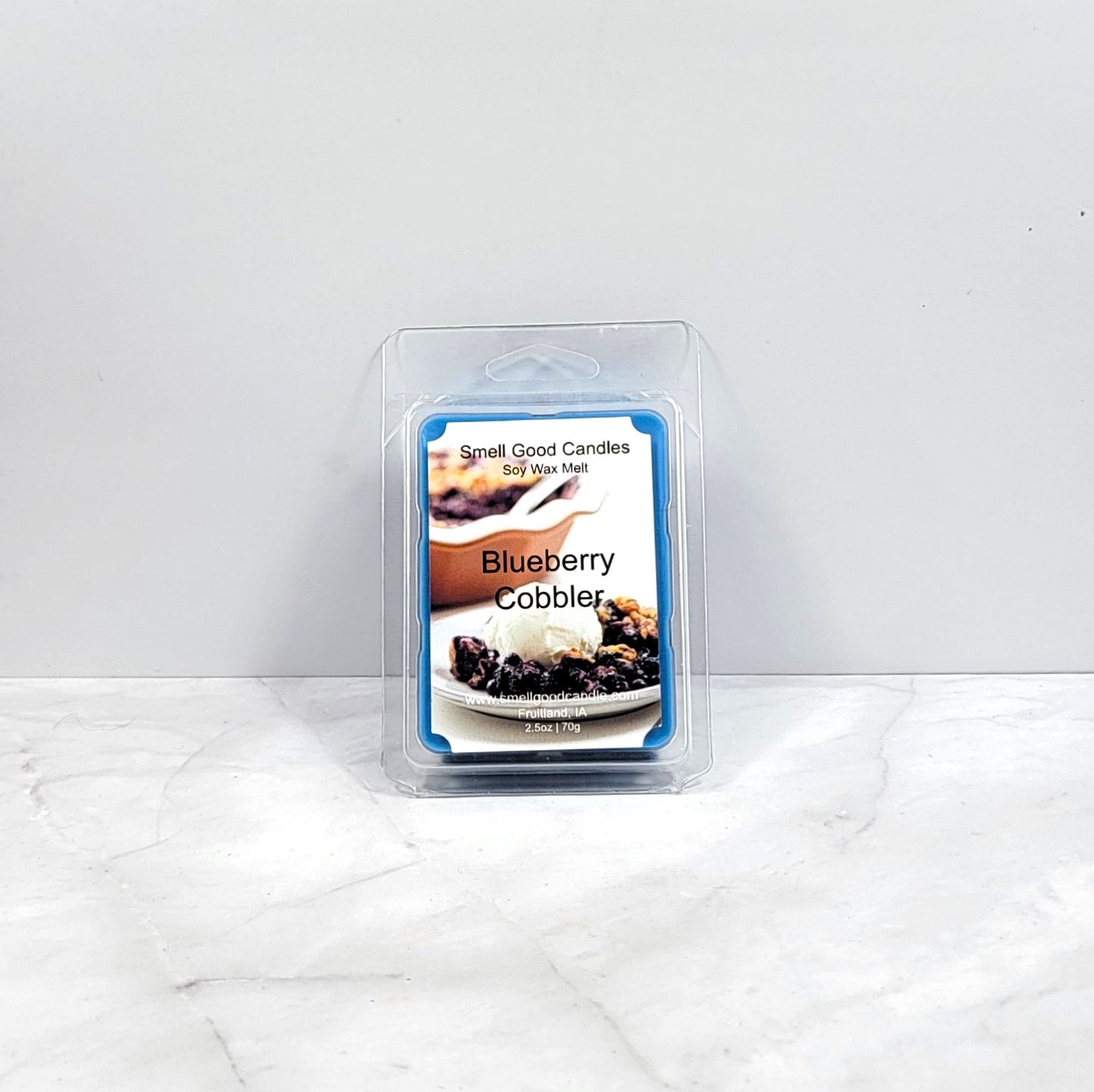Blueberry Cobbler Soy Wax Melt – A warm, bakery-inspired fragrance with blueberries and vanilla.