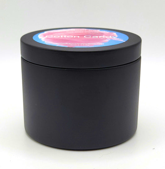 Hand-poured soy wax candle with strawberry, raspberry, and caramel fragrance