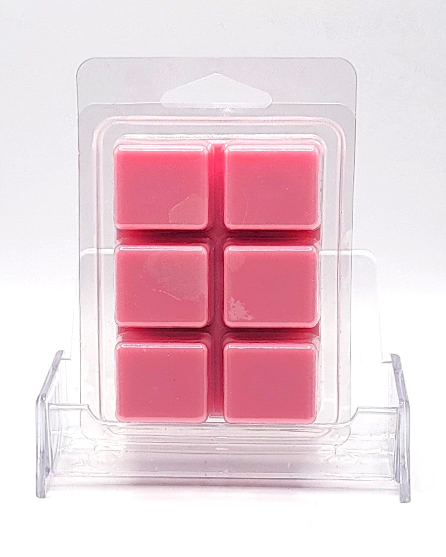 Handmade wax melt with strawberry, raspberry, and caramel scent