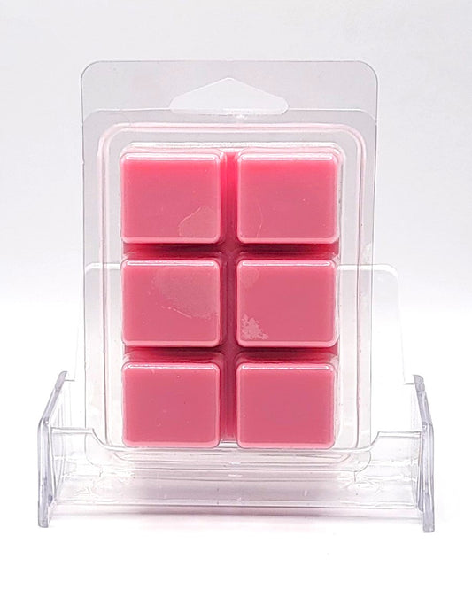 Handmade wax melt with strawberry, raspberry, and caramel scent