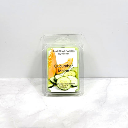 Cucumber Melon Soy Wax Melt with fresh cucumber, bergamot, and melon scent