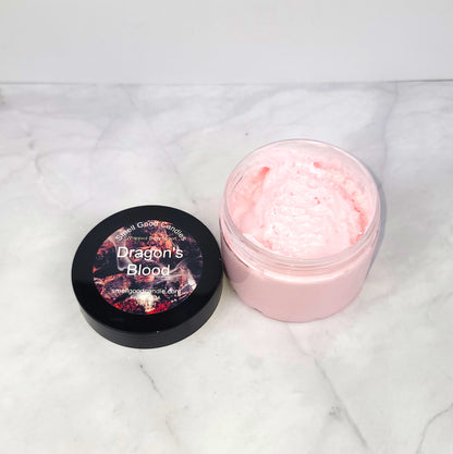 Exotic Dragon’s Blood Body Lotion with a mystical blend of orange blossom, cedar, and tonka bean for long-lasting hydration and an earthy, spicy aroma