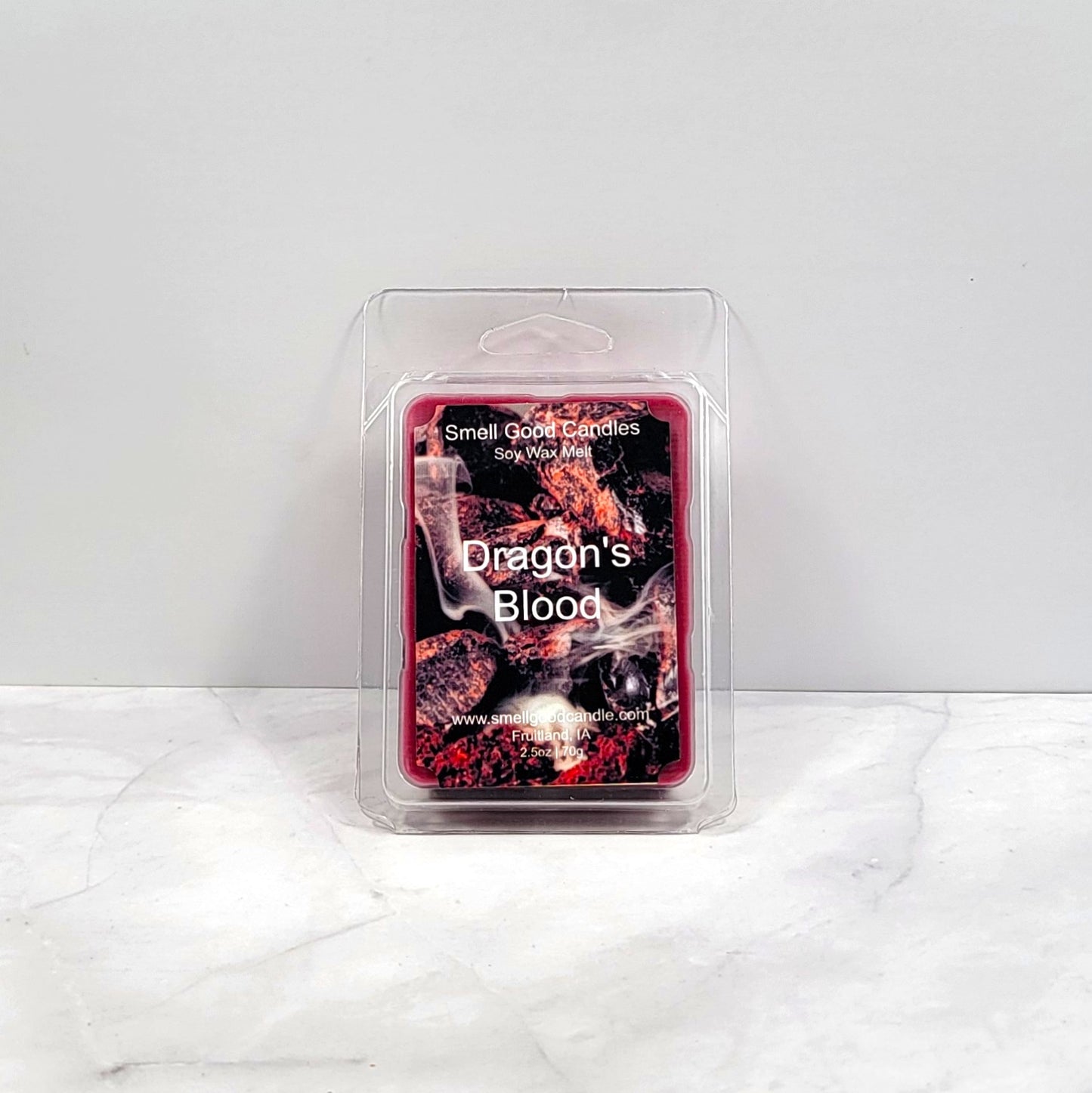 Dragon’s Blood wax melt with incense and crystals