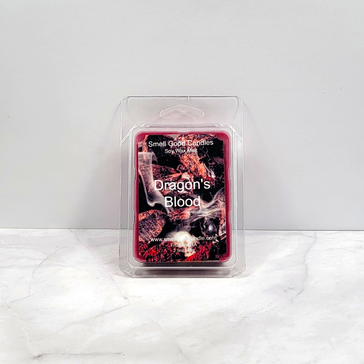Dragon’s Blood wax melt with incense and crystals
