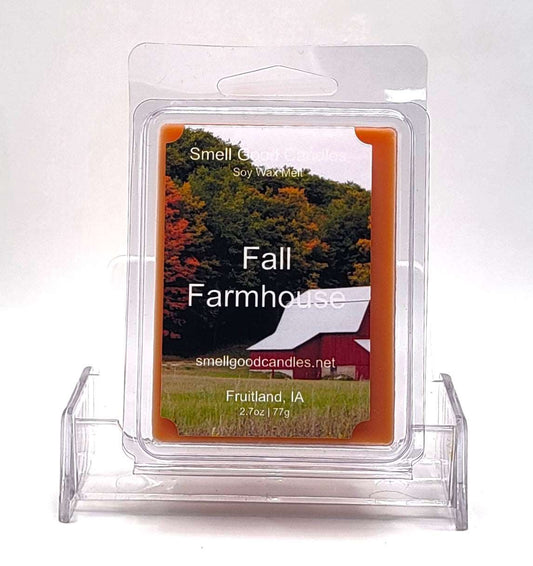 Fall Farmhouse Soy Wax Melt with pumpkin, cinnamon, and clove fragrance