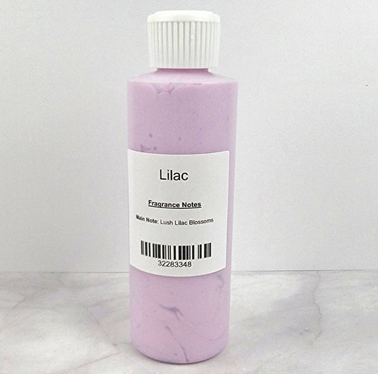 Luxury hydrating lotion with lilac scent, perfect for soft, smooth skin