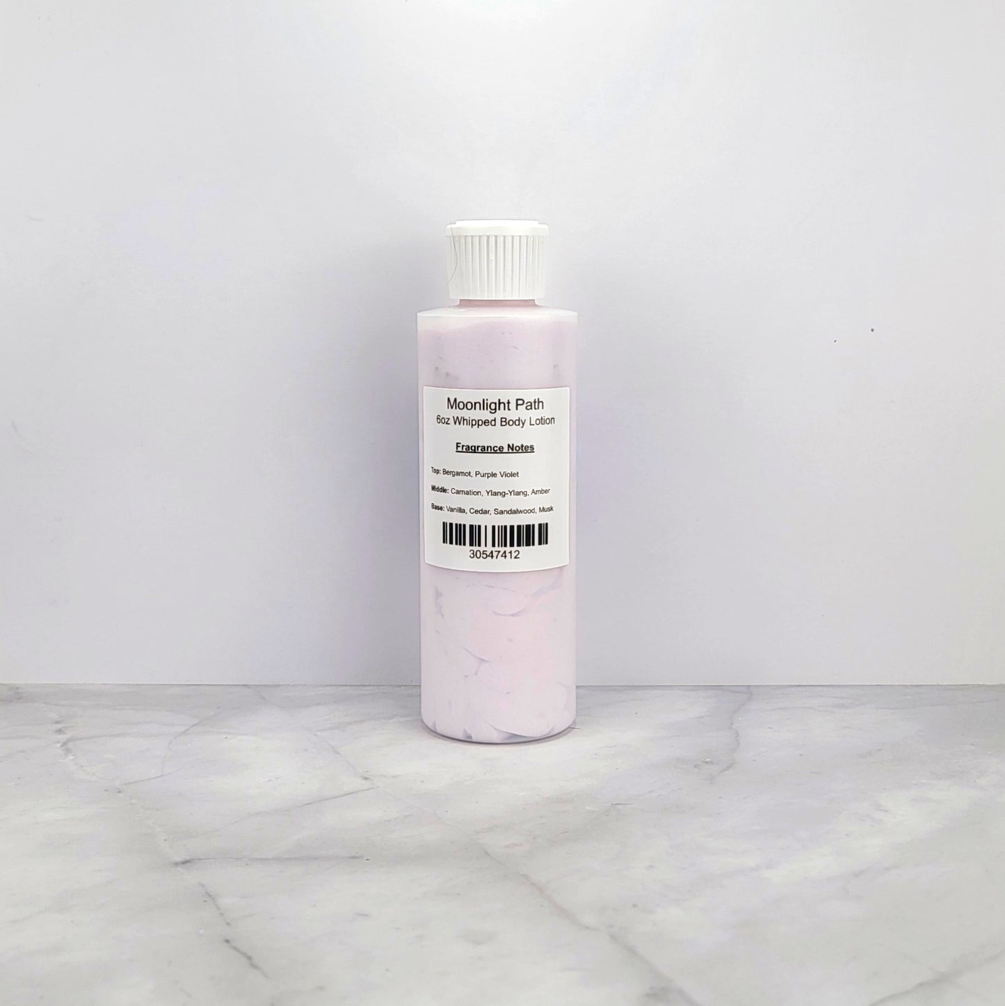 Elegant, romantic fragrance lotion with violet, amber & musk