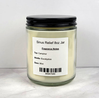 Sinus Relief 8oz Jar Scented Soy Wax Candle