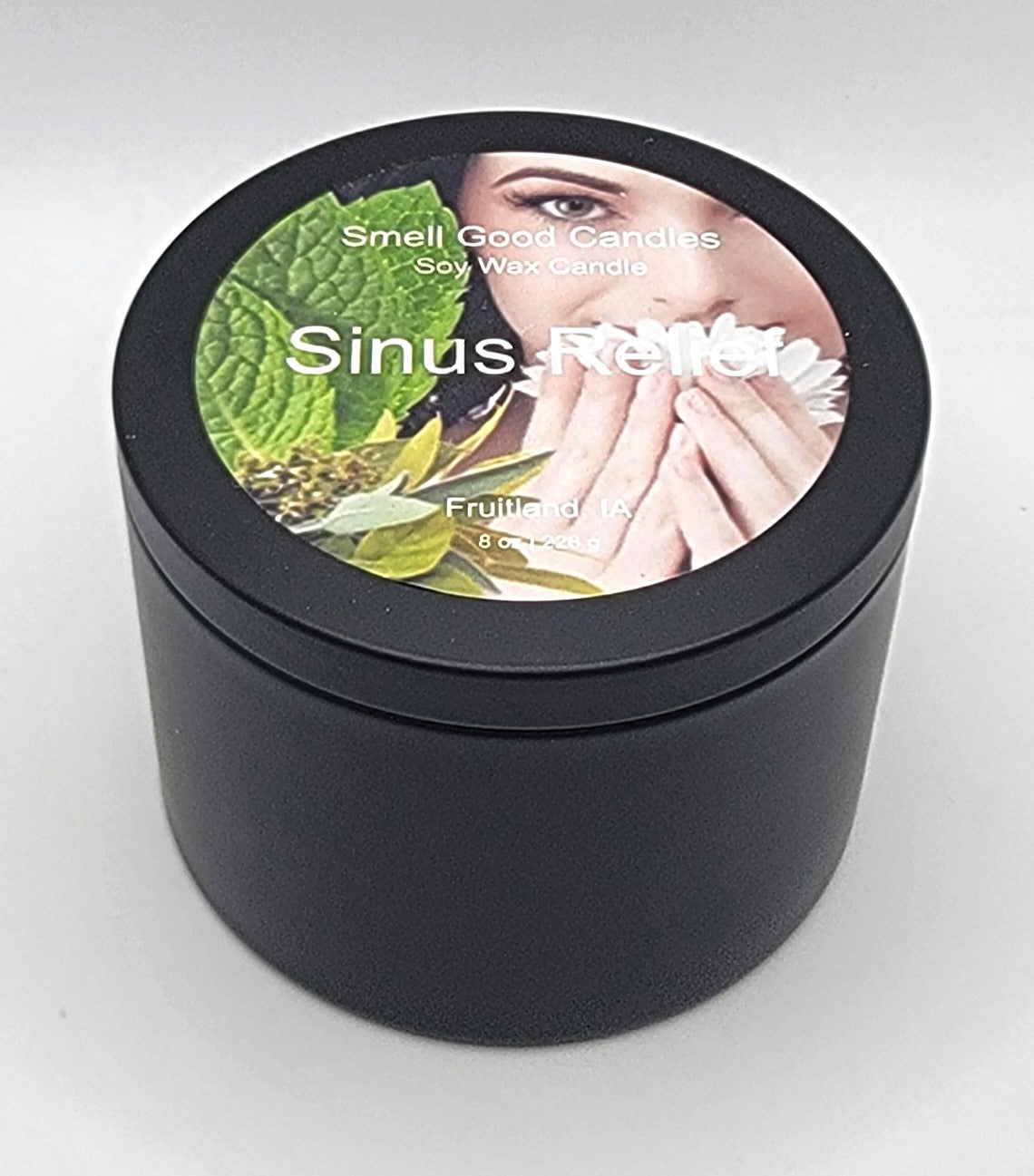Sinus Relief 8oz Tin Scented Soy Wax Candle
