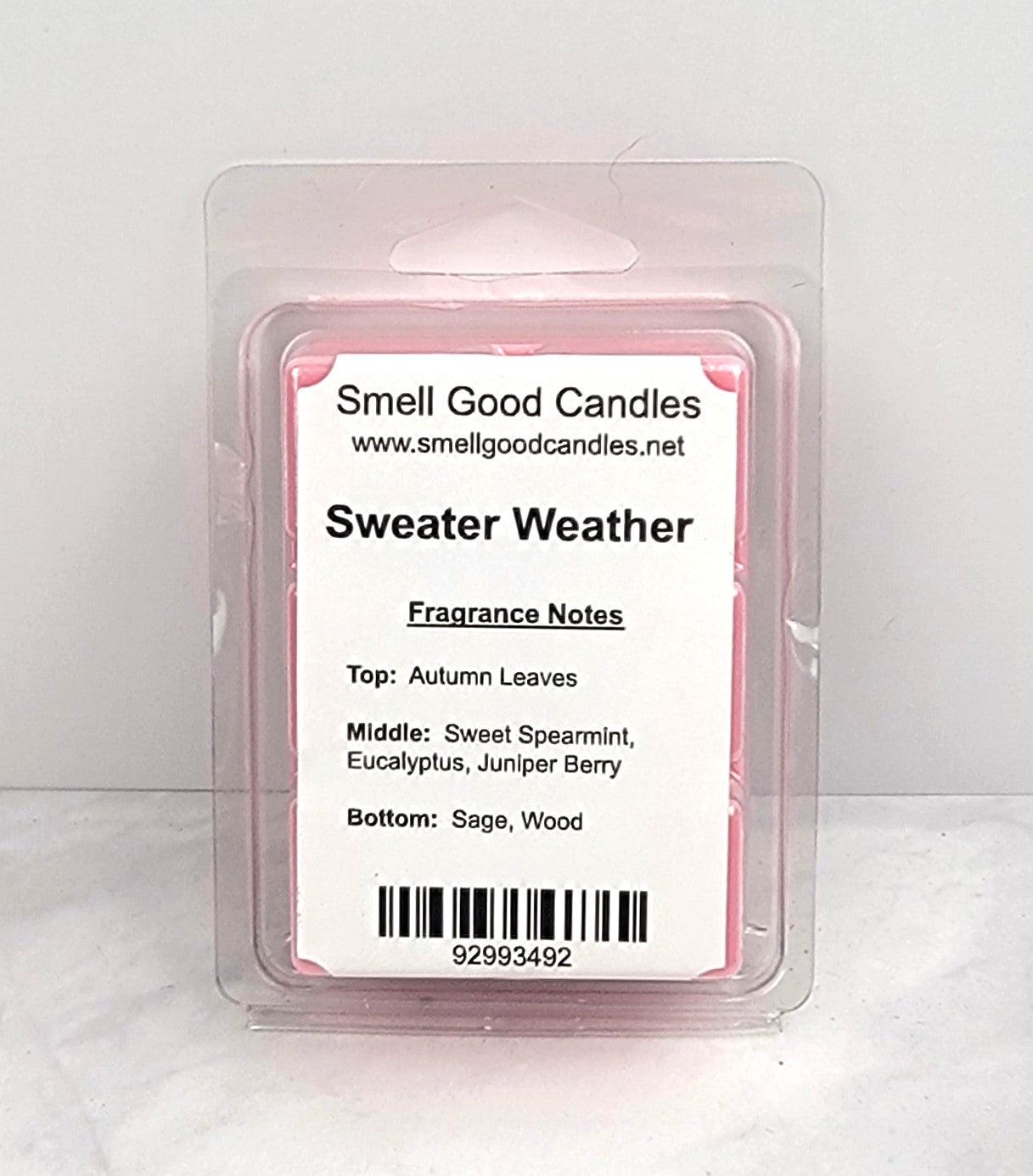 Handcrafted soy wax melt with eucalyptus, spearmint, and sage