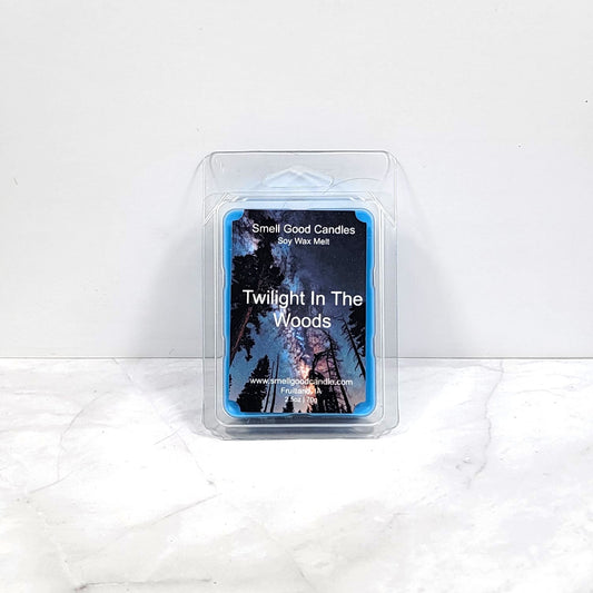 Twilight in the Woods soy wax melt with forest-inspired decor