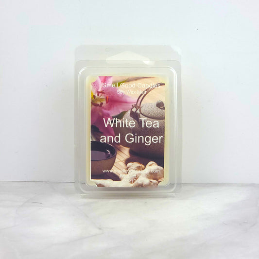 White Tea and Ginger Soy Wax Melt inspired by Bath & Body Works with citrus, ginger, and sandalwood notes.